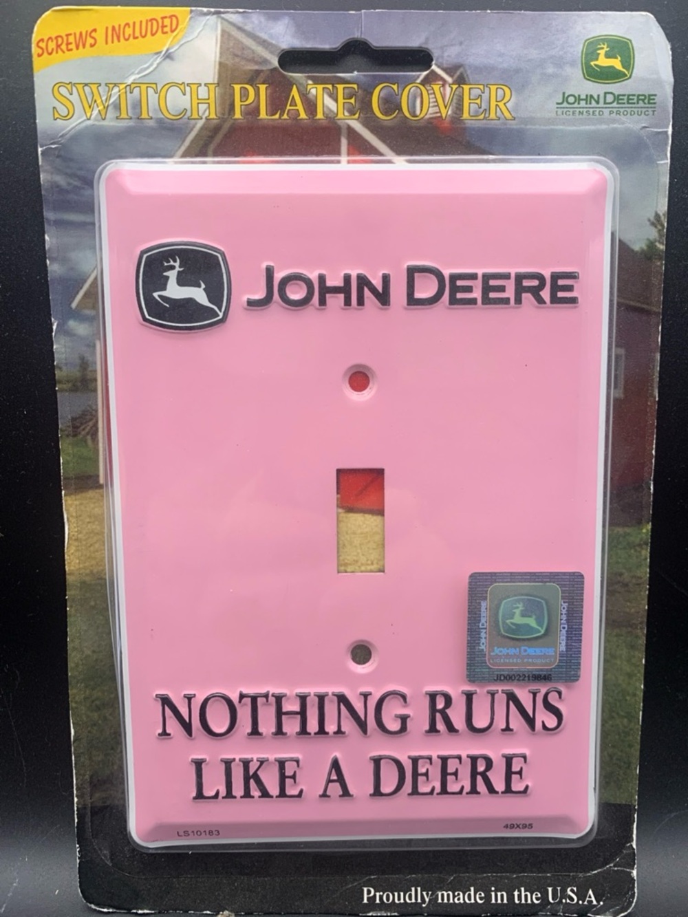 New Light Switch Plate SIgn John Deere Pink Officially Licensed